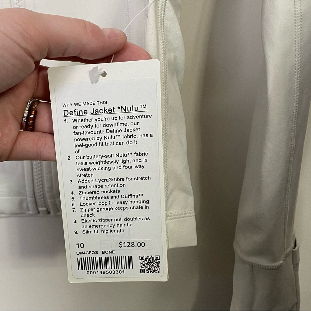 NWT Lululemon Define Nulu Jacket - Bone size 10 - Picture 4 of 4